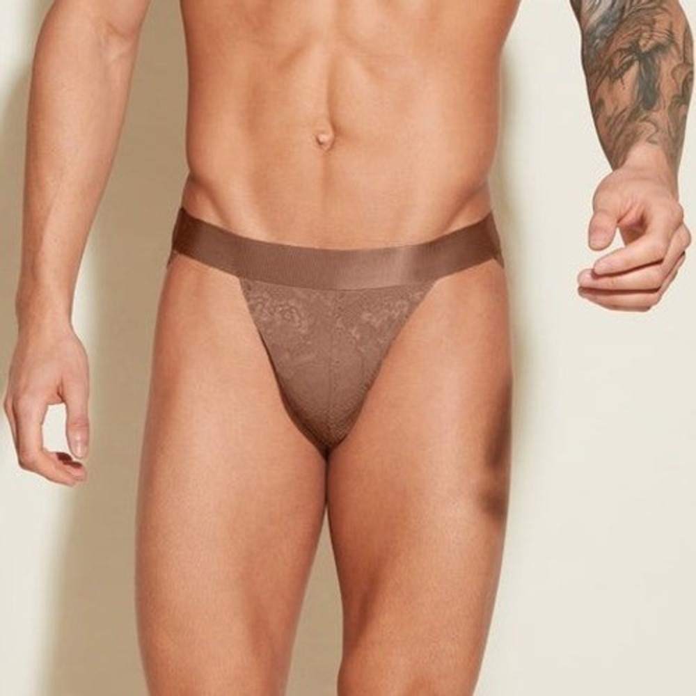 Cosabella NSN Mens Sports Brief Tre Brown Floral Lace Underwear M